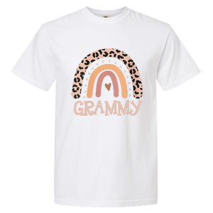 Womens Grammy Gifts For Mother Grandmother Family Rainbow Leopard Garment-Dyed Heavyweight T-Shirt