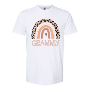 Womens Grammy Gifts For Mother Grandmother Family Rainbow Leopard Softstyle CVC T-Shirt