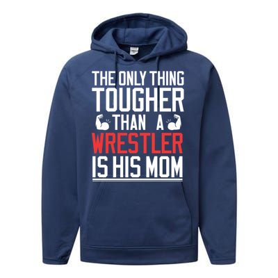 Wrestling Gift Gift Mom Wrestling Mom Gift Performance Fleece Hoodie