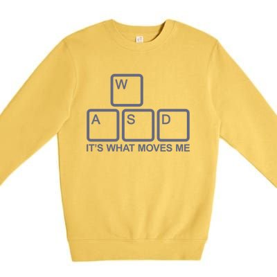 Wasd Gift Gamer Wasd Gift Wasd Its What Moves Me Cool Gift Premium Crewneck Sweatshirt