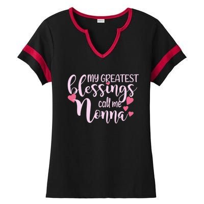 Wo Grandma Gift My Blessings Call Me Nonna Grandmother Great Gift Ladies Halftime Notch Neck Tee