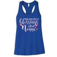 Wo Grandma Gift My Blessings Call Me Nonna Grandmother Great Gift Women's Racerback Tank