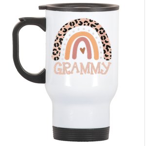 Womens Grammy Gifts For Mother Grandmother Family Rainbow Leopard Stainless Steel Travel Mug