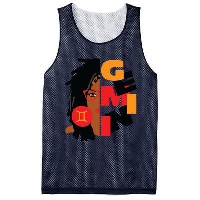 Womens Gemini Girl Afro Locs Girl Zodiac Signs Birthday Mesh Reversible Basketball Jersey Tank