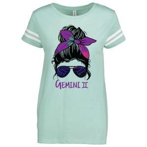 Womens Gemini Girl Birthday Gemini Woman Zodiac Constellation VNeck Enza Ladies Jersey Football T-Shirt