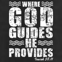 Where God Guides He Provides Funny Christian Gift 7 Panel Mesh Trucker Snapback Hat