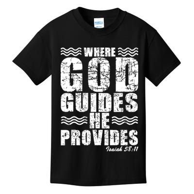 Where God Guides He Provides Funny Christian Gift Kids T-Shirt