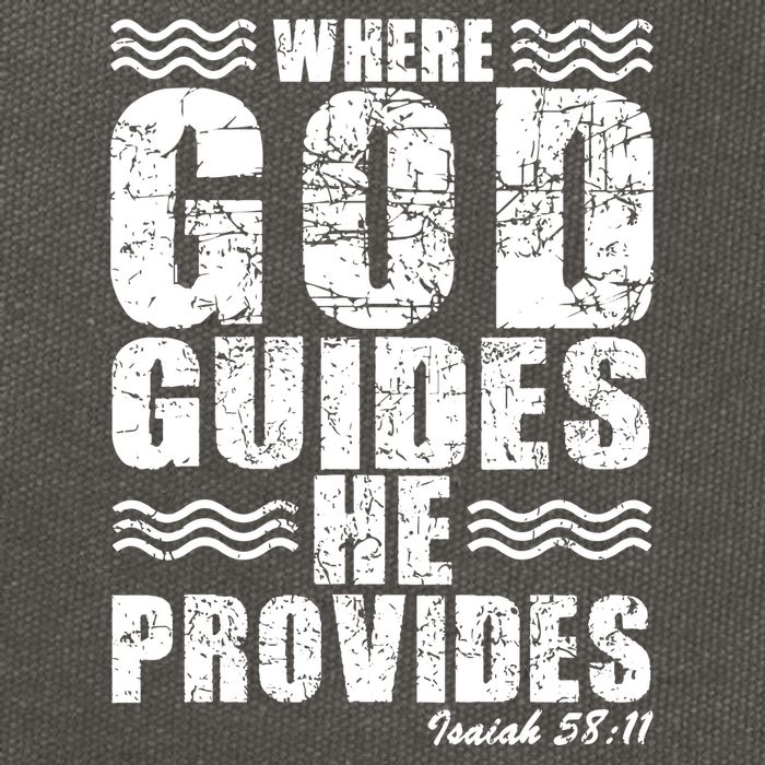 Where God Guides He Provides Funny Christian Gift Cotton Canvas Backpack