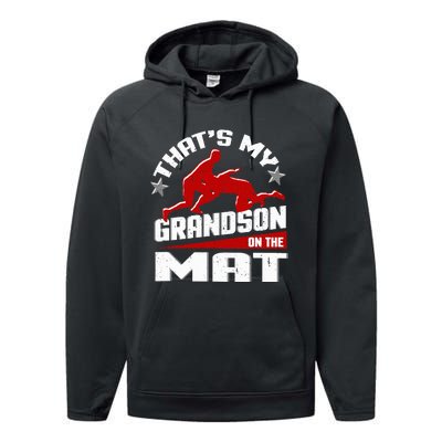 Wrestling Grandma Grandpa Wrestle Season Performance Fleece Hoodie