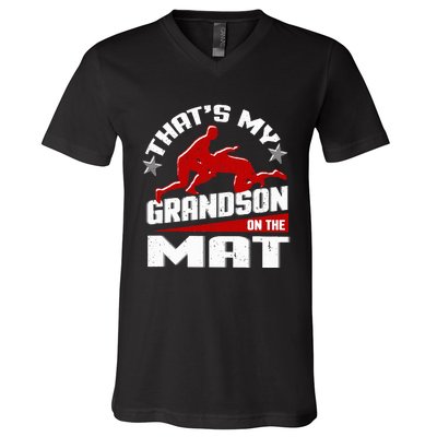 Wrestling Grandma Grandpa Wrestle Season V-Neck T-Shirt