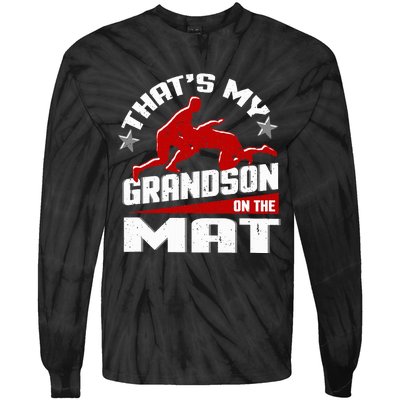 Wrestling Grandma Grandpa Wrestle Season Tie-Dye Long Sleeve Shirt