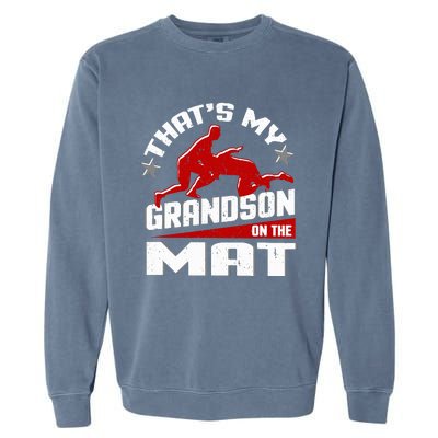 Wrestling Grandma Grandpa Wrestle Season Garment-Dyed Sweatshirt