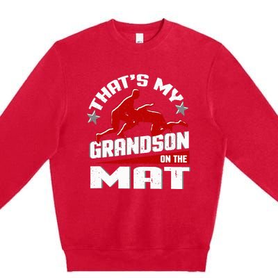 Wrestling Grandma Grandpa Wrestle Season Premium Crewneck Sweatshirt