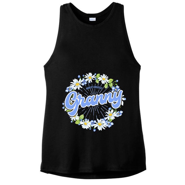 World's Greatest Granny Gift Grandma Cool Gift Ladies PosiCharge Tri-Blend Wicking Tank