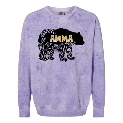 Wo Great Gift For Grandmother Great Gift Amma Bear Gift Colorblast Crewneck Sweatshirt