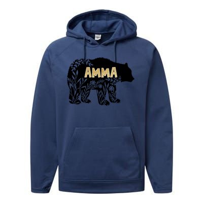 Wo Great Gift For Grandmother Great Gift Amma Bear Gift Performance Fleece Hoodie