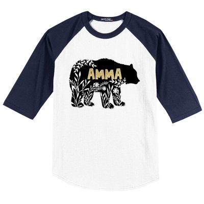 Wo Great Gift For Grandmother Great Gift Amma Bear Gift Baseball Sleeve Shirt