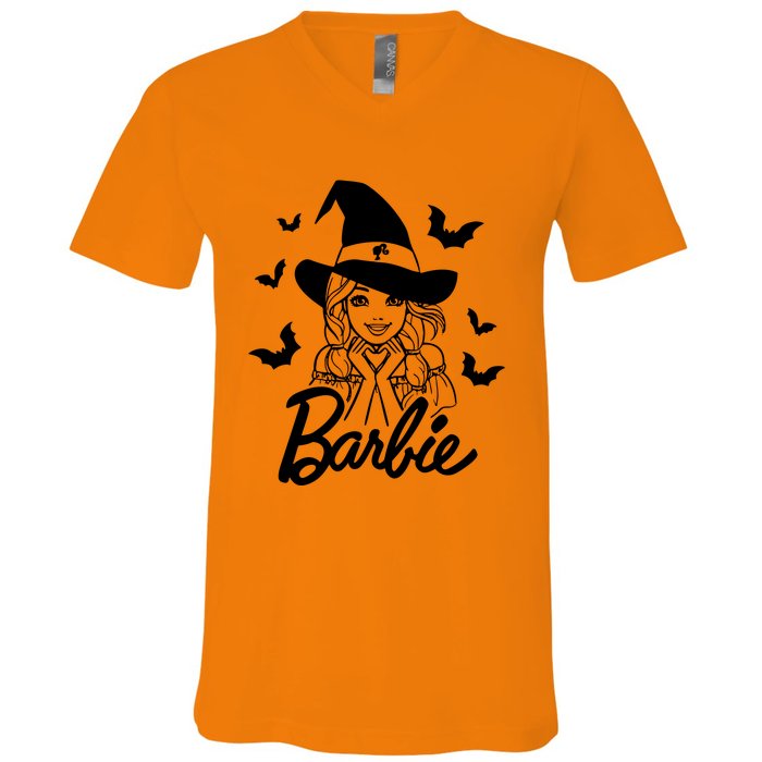 Witch Girl Halloween V-Neck T-Shirt