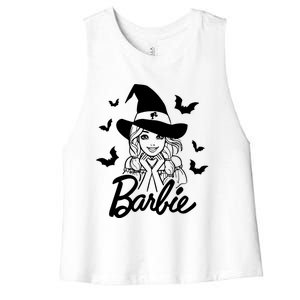 Witch Girl Halloween Women's Racerback Cropped Tank