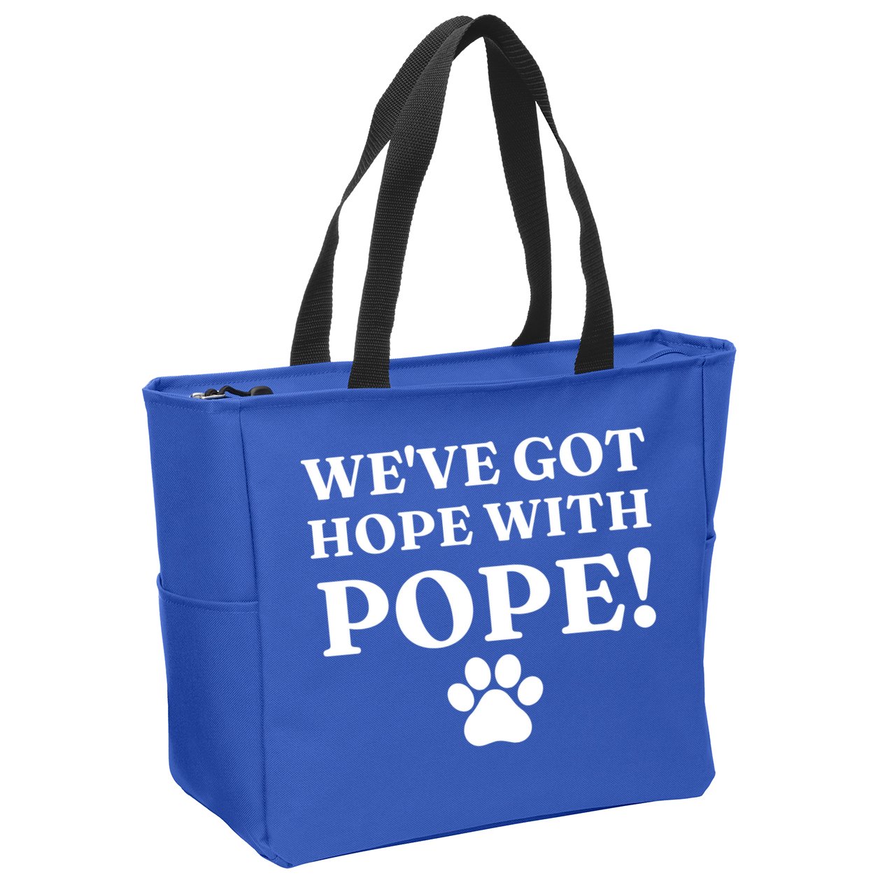 Weve Got Hope With The Pope Funny Paw Zip Tote Bag