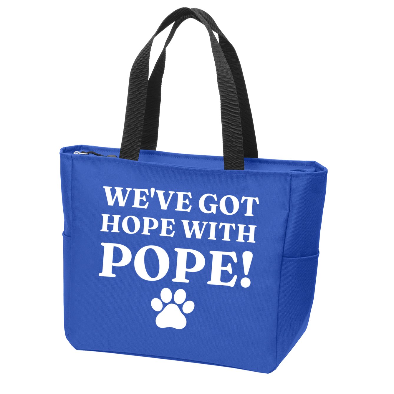 Weve Got Hope With The Pope Funny Paw Zip Tote Bag