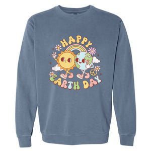 Wave Groovy Happy Earth Day 2024 Make Earth Day Every Day Garment-Dyed Sweatshirt