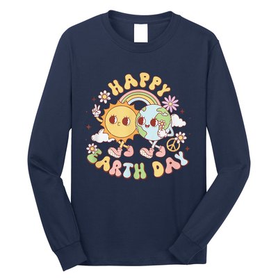 Wave Groovy Happy Earth Day 2024 Make Earth Day Every Day Long Sleeve Shirt