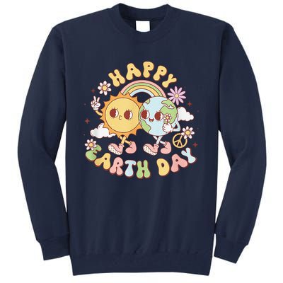 Wave Groovy Happy Earth Day 2024 Make Earth Day Every Day Tall Sweatshirt