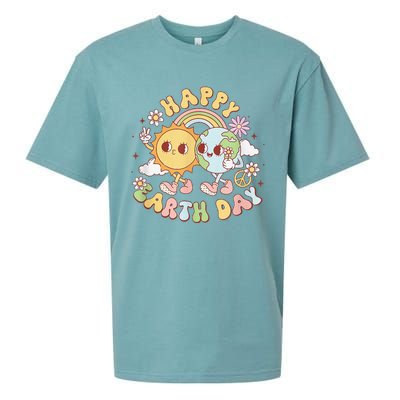 Wave Groovy Happy Earth Day 2024 Make Earth Day Every Day Sueded Cloud Jersey T-Shirt