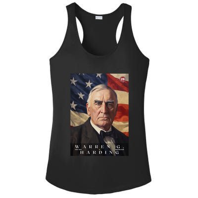 Warren G. Harding 29th President Of The United States Portrait Ladies PosiCharge Competitor Racerback Tank