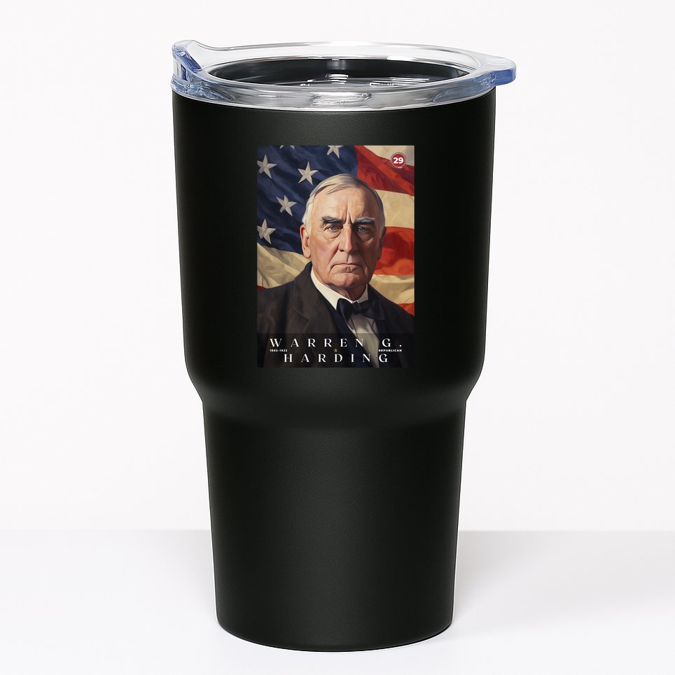 Warren G. Harding 29th President Of The United States Portrait Tumbler
