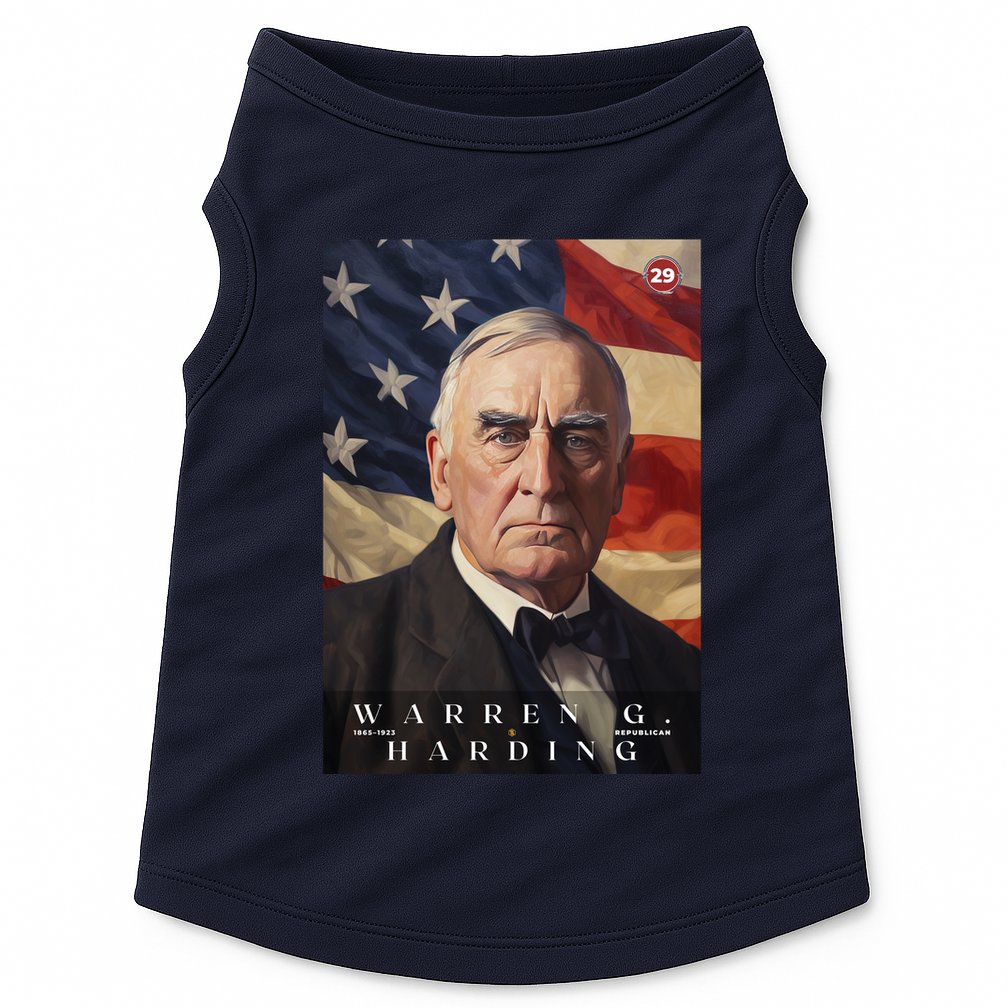Warren G. Harding 29th President Of The United States Portrait Doggie Tank
