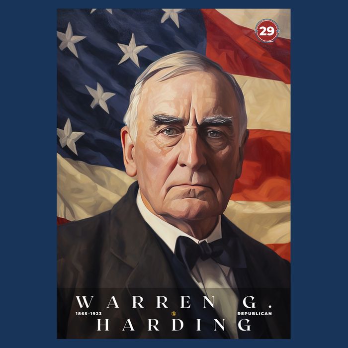Warren G. Harding 29th President Of The United States Portrait Tall T-Shirt