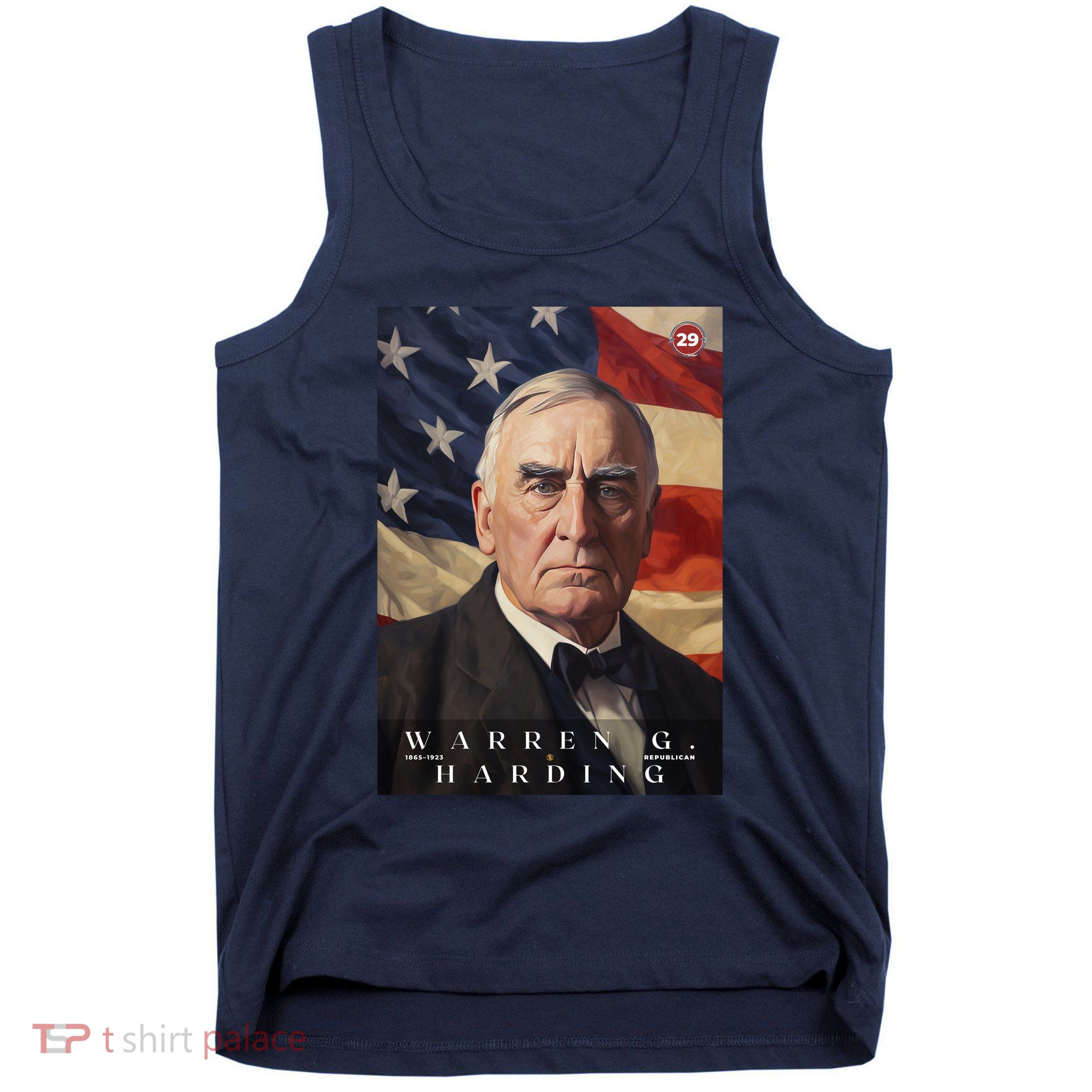 Warren G. Harding 29th President Of The United States Portrait Tank Top