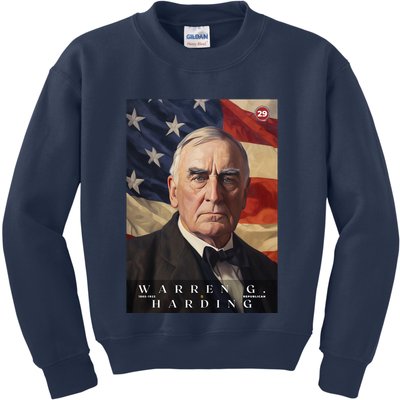 Warren G. Harding 29th President Of The United States Portrait Kids Sweatshirt