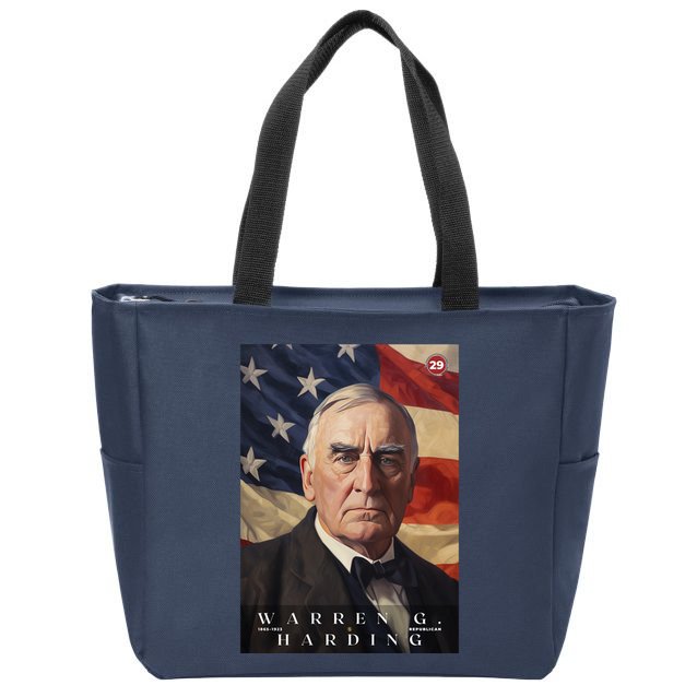Warren G. Harding 29th President Of The United States Portrait Zip Tote Bag