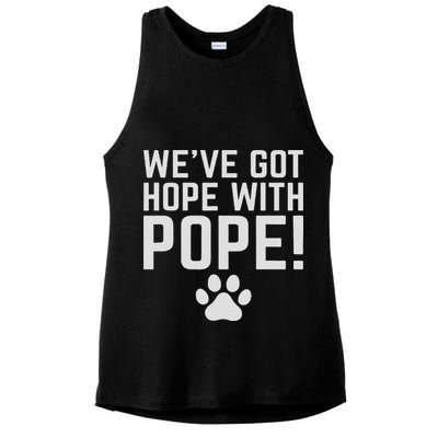 We've Got Hope With The Pope Kentucky S We've Got Hope With The Pope Kentucky Paw Print Ladies PosiCharge Tri-Blend Wicking Tank