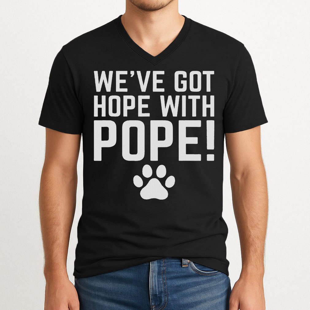 We've Got Hope With The Pope Kentucky S We've Got Hope With The Pope Kentucky Paw Print V-Neck T-Shirt