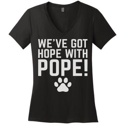 We've Got Hope With The Pope Kentucky S We've Got Hope With The Pope Kentucky Paw Print Women's V-Neck T-Shirt