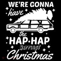 We're Gonna Have The Hap Hap Happiest Christmas Stripe Pom Pom Beanie