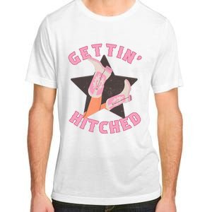 Western Gettin' Hitched Bridal Bachelorette Party Matching Adult ChromaSoft Performance T-Shirt