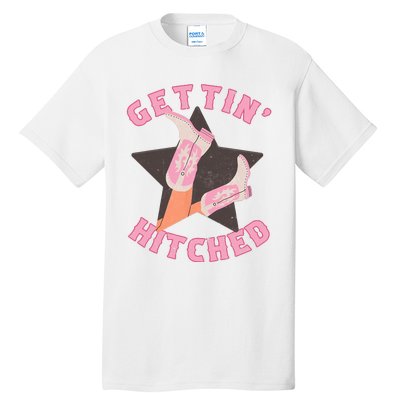 Western Gettin' Hitched Bridal Bachelorette Party Matching Tall T-Shirt