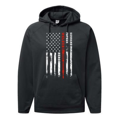 Welder Gift Husband Father Welder Hero American Flag Performance Fleece Hoodie