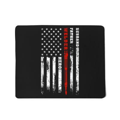 Welder Gift Husband Father Welder Hero American Flag Mousepad