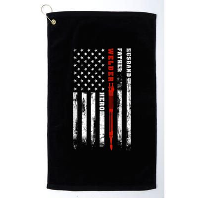 Welder Gift Husband Father Welder Hero American Flag Platinum Collection Golf Towel