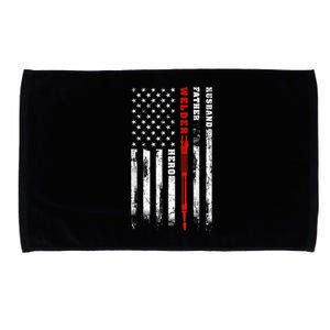 Welder Gift Husband Father Welder Hero American Flag Microfiber Hand Towel