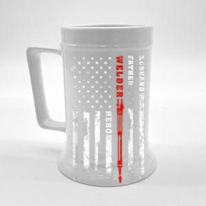 Welder Gift Husband Father Welder Hero American Flag Beer Stein