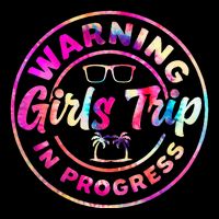 Warning GirlsTrip In Progress Tie Dye Travel Vacation Cooling Performance Crew T-Shirt