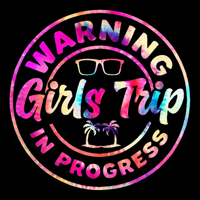 Warning GirlsTrip In Progress Tie Dye Travel Vacation Cooling Performance Crew T-Shirt