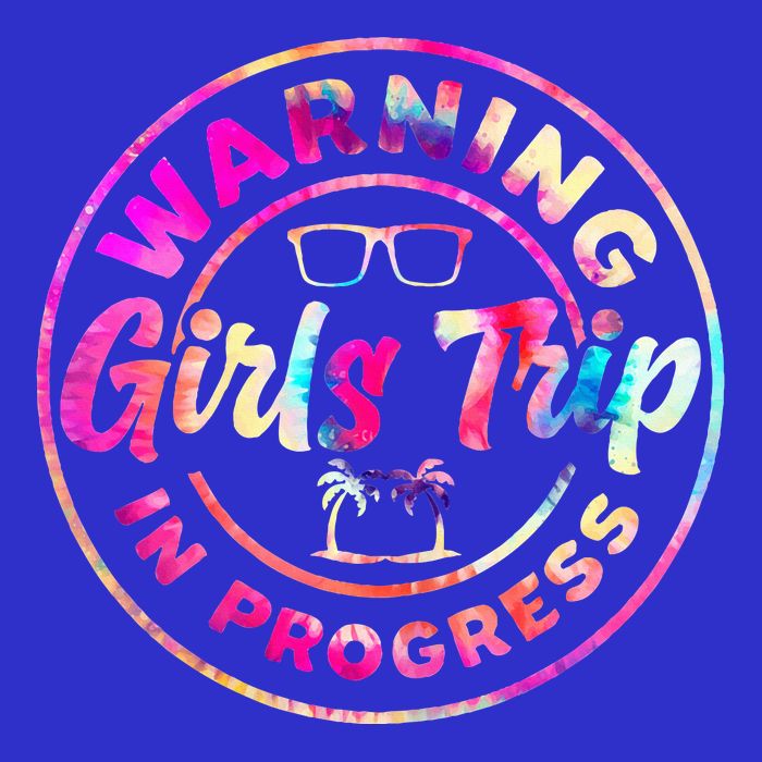 Warning GirlsTrip In Progress Tie Dye Travel Vacation Premium T-Shirt